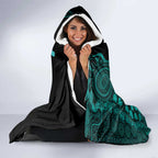 Ovarian Cancer Awareness Personalised Hooded Blanket Aboriginal Ribbon Dot Painting