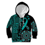 Ovarian Cancer Awareness Personalised Kid Hoodie Aboriginal Ribbon Dot Painting