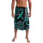 Ovarian Cancer Awareness Personalised Lavalava Aboriginal Ribbon Dot Painting