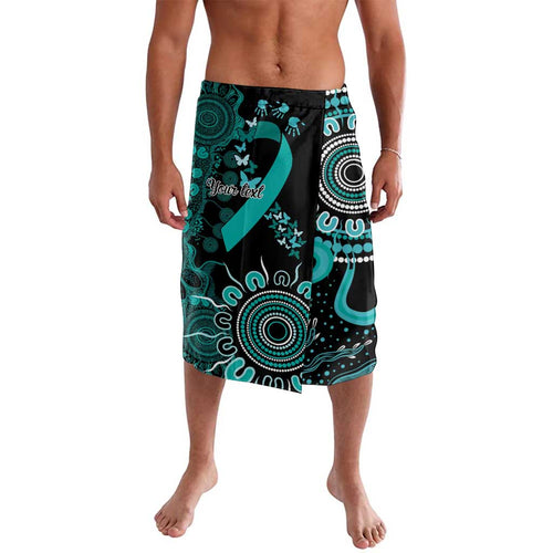 Ovarian Cancer Awareness Personalised Lavalava Aboriginal Ribbon Dot Painting