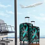 Ovarian Cancer Awareness Personalised Luggage Cover Aboriginal Ribbon Dot Painting