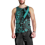 Ovarian Cancer Awareness Personalised Men Tank Top Aboriginal Ribbon Dot Painting