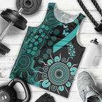 Ovarian Cancer Awareness Personalised Men Tank Top Aboriginal Ribbon Dot Painting