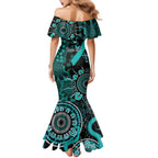 Ovarian Cancer Awareness Personalised Mermaid Dress Aboriginal Ribbon Dot Painting