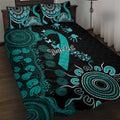 Ovarian Cancer Awareness Personalised Quilt Bed Set Aboriginal Ribbon Dot Painting