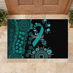 Ovarian Cancer Awareness Personalised Rubber Doormat Aboriginal Ribbon Dot Painting