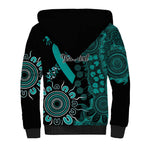 Ovarian Cancer Awareness Personalised Sherpa Hoodie Aboriginal Ribbon Dot Painting