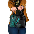 Ovarian Cancer Awareness Personalised Shoulder Handbag Aboriginal Ribbon Dot Painting