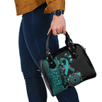 Ovarian Cancer Awareness Personalised Shoulder Handbag Aboriginal Ribbon Dot Painting