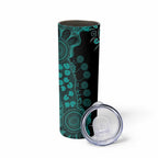 Ovarian Cancer Awareness Personalised Skinny Tumbler Aboriginal Ribbon Dot Painting