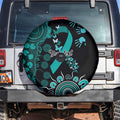 Ovarian Cancer Awareness Personalised Spare Tire Cover Aboriginal Ribbon Dot Painting