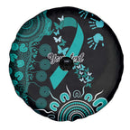 Ovarian Cancer Awareness Personalised Spare Tire Cover Aboriginal Ribbon Dot Painting