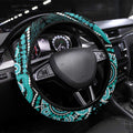 Ovarian Cancer Awareness Steering Wheel Cover Aboriginal Ribbon Dot Painting