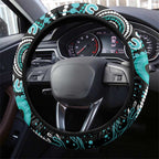 Ovarian Cancer Awareness Steering Wheel Cover Aboriginal Ribbon Dot Painting