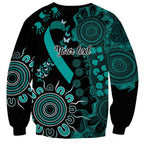 Ovarian Cancer Awareness Personalised Sweatshirt Aboriginal Ribbon Dot Painting