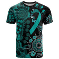 Ovarian Cancer Awareness Personalised T Shirt Aboriginal Ribbon Dot Painting