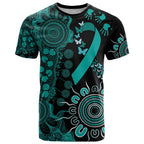 Ovarian Cancer Awareness Personalised T Shirt Aboriginal Ribbon Dot Painting