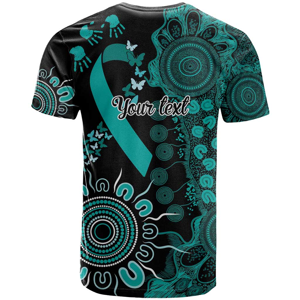 Ovarian Cancer Awareness Personalised T Shirt Aboriginal Ribbon Dot Painting