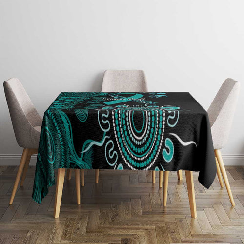 Ovarian Cancer Awareness Personalised Tablecloth Aboriginal Ribbon Dot Painting