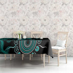 Ovarian Cancer Awareness Personalised Tablecloth Aboriginal Ribbon Dot Painting