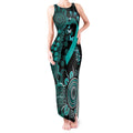 Ovarian Cancer Awareness Personalised Tank Maxi Dress Aboriginal Ribbon Dot Painting