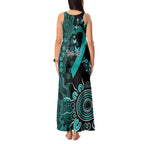 Ovarian Cancer Awareness Personalised Tank Maxi Dress Aboriginal Ribbon Dot Painting