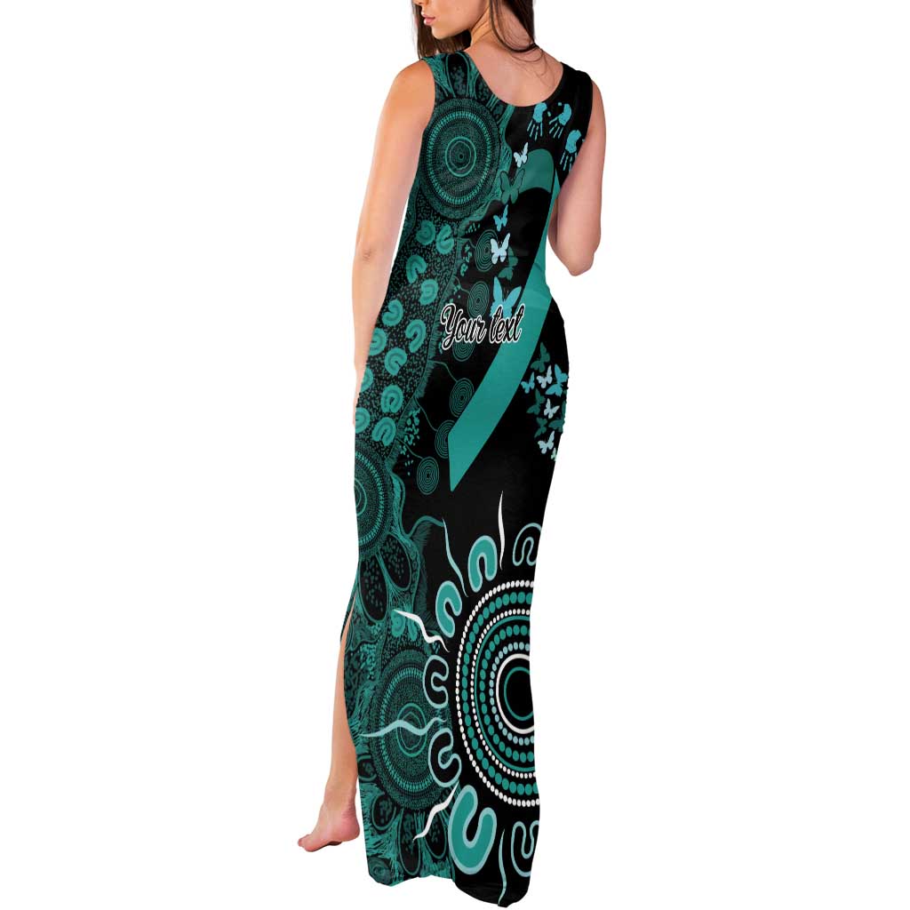 Ovarian Cancer Awareness Personalised Tank Maxi Dress Aboriginal Ribbon Dot Painting