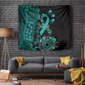 Ovarian Cancer Awareness Personalised Tapestry Aboriginal Ribbon Dot Painting
