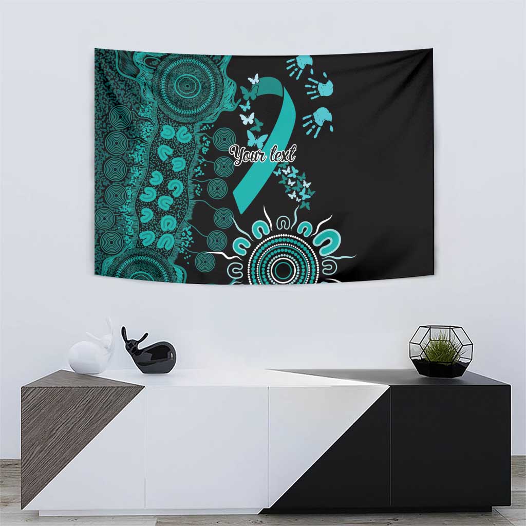 Ovarian Cancer Awareness Personalised Tapestry Aboriginal Ribbon Dot Painting