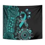 Ovarian Cancer Awareness Personalised Tapestry Aboriginal Ribbon Dot Painting