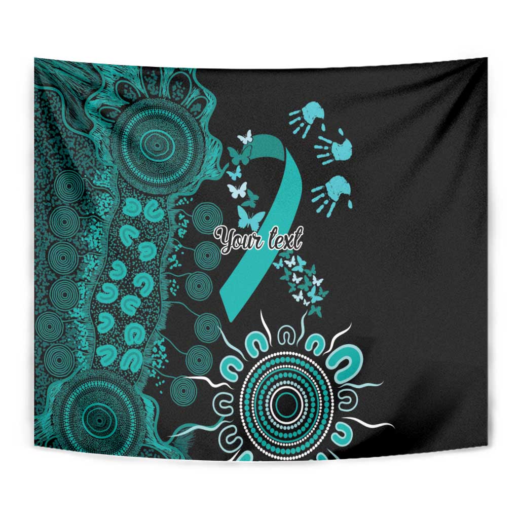 Ovarian Cancer Awareness Personalised Tapestry Aboriginal Ribbon Dot Painting