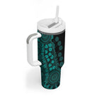Ovarian Cancer Awareness Personalised Tumbler With Handle Aboriginal Ribbon Dot Painting