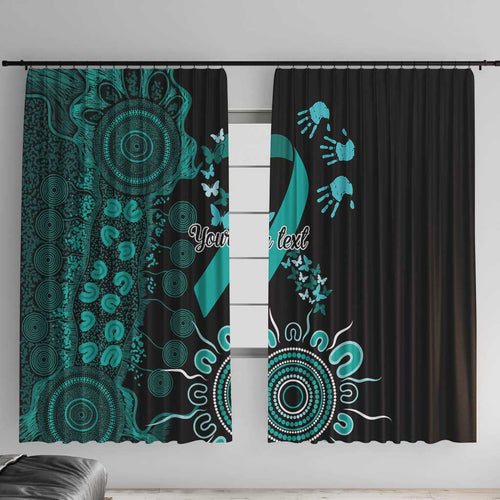 Ovarian Cancer Awareness Personalised Window Curtain Aboriginal Ribbon Dot Painting