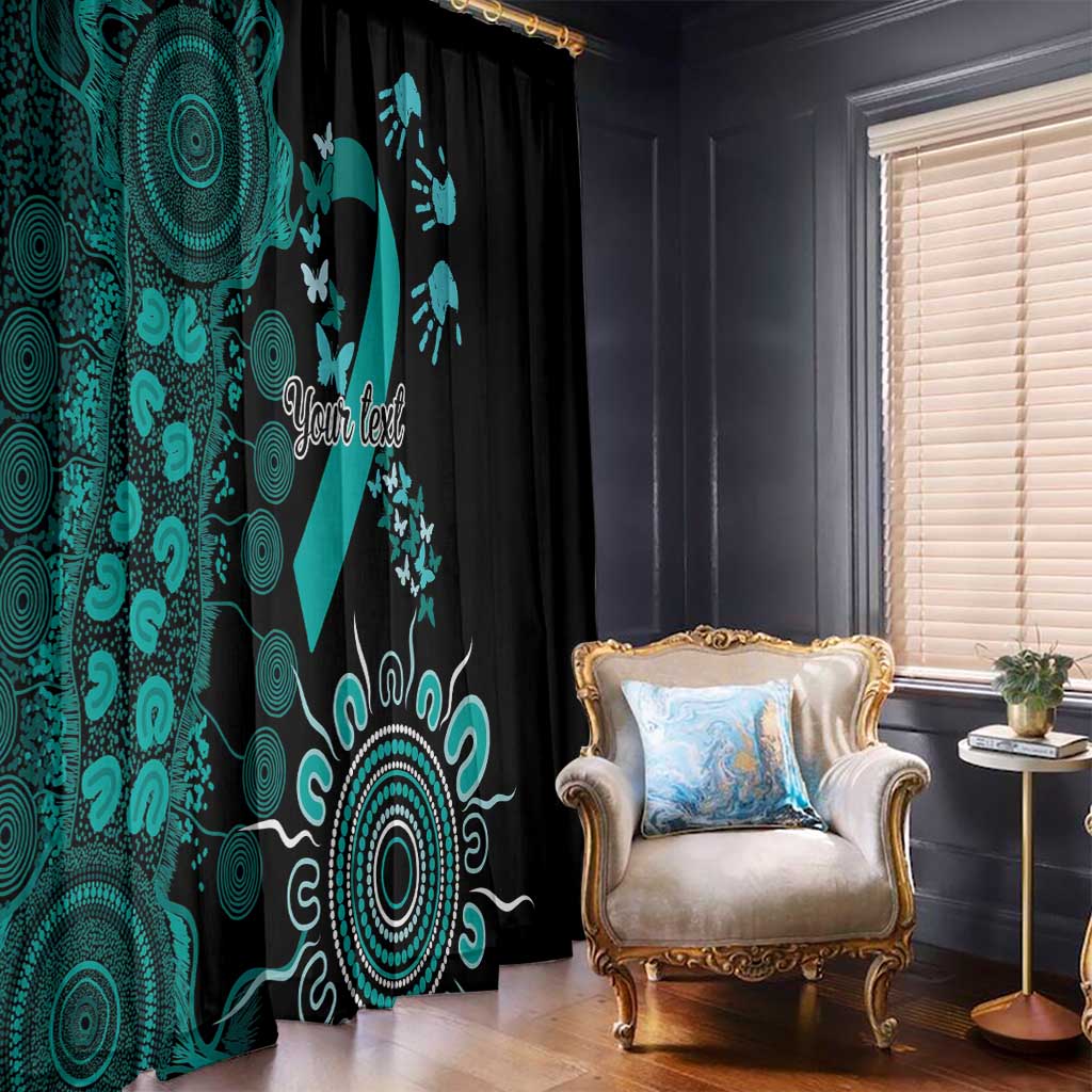 Ovarian Cancer Awareness Personalised Window Curtain Aboriginal Ribbon Dot Painting