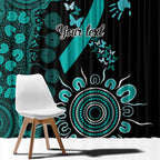 Ovarian Cancer Awareness Personalised Window Curtain Aboriginal Ribbon Dot Painting