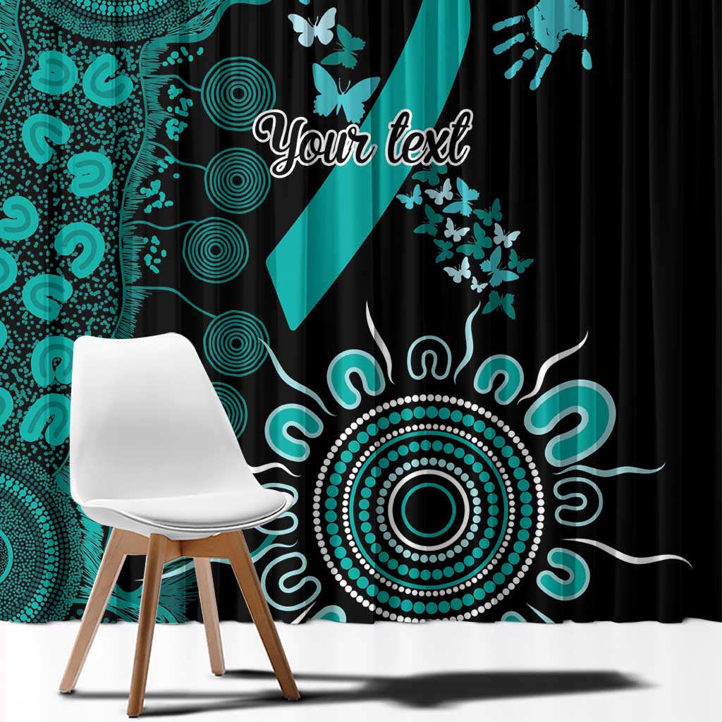 Ovarian Cancer Awareness Personalised Window Curtain Aboriginal Ribbon Dot Painting