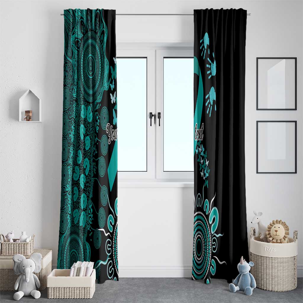 Ovarian Cancer Awareness Personalised Window Curtain Aboriginal Ribbon Dot Painting