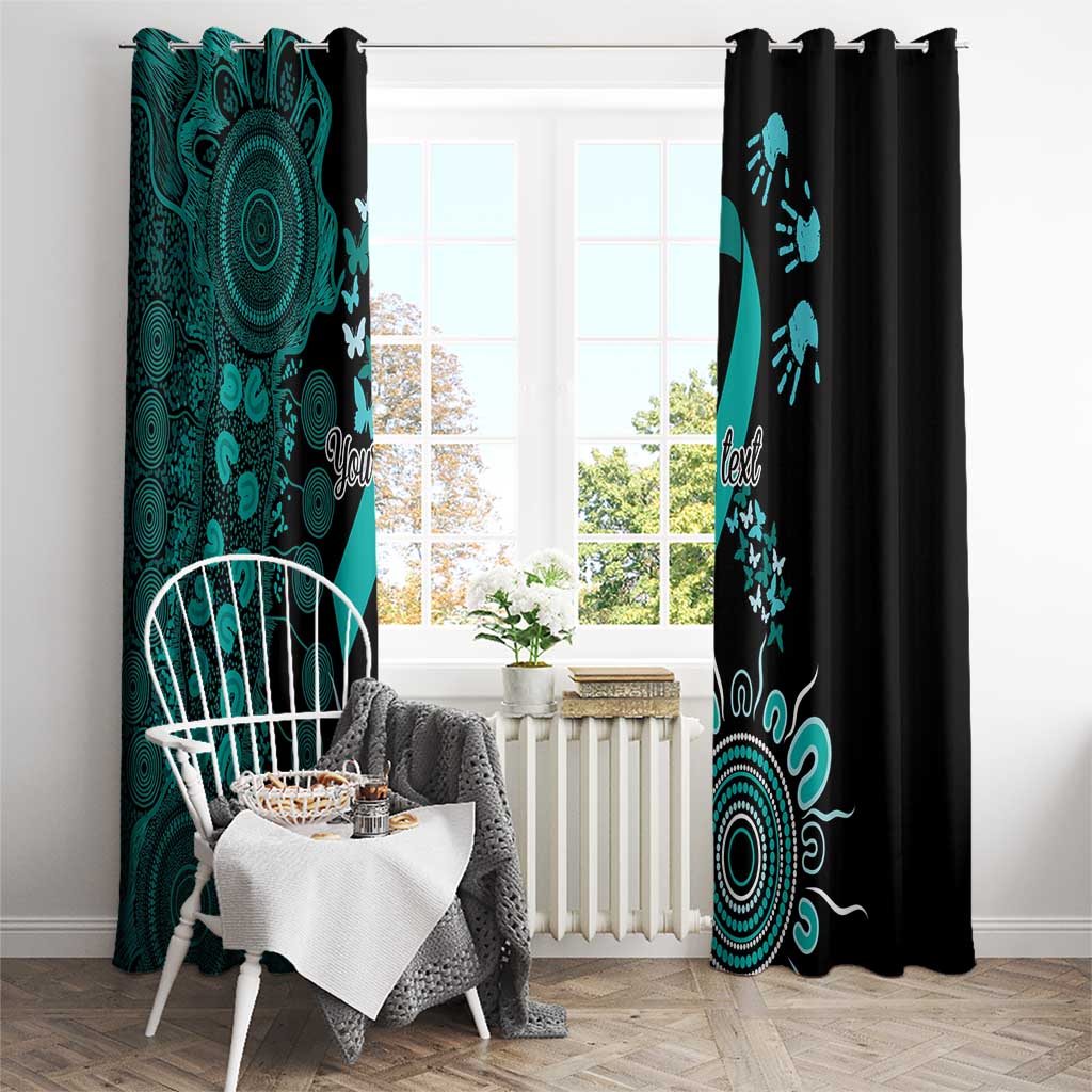 Ovarian Cancer Awareness Personalised Window Curtain Aboriginal Ribbon Dot Painting
