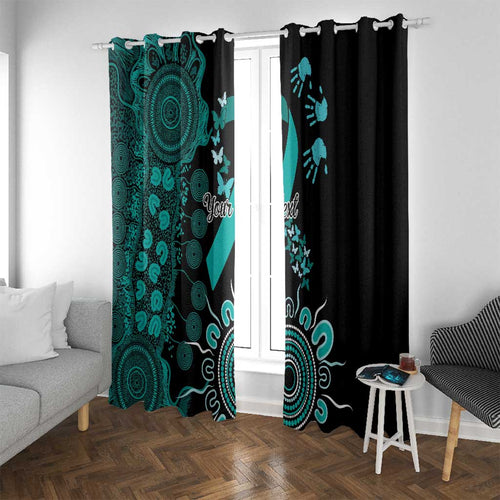 Ovarian Cancer Awareness Personalised Window Curtain Aboriginal Ribbon Dot Painting