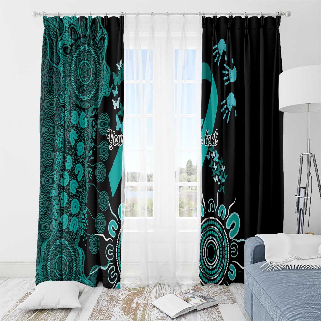 Ovarian Cancer Awareness Personalised Window Curtain Aboriginal Ribbon Dot Painting