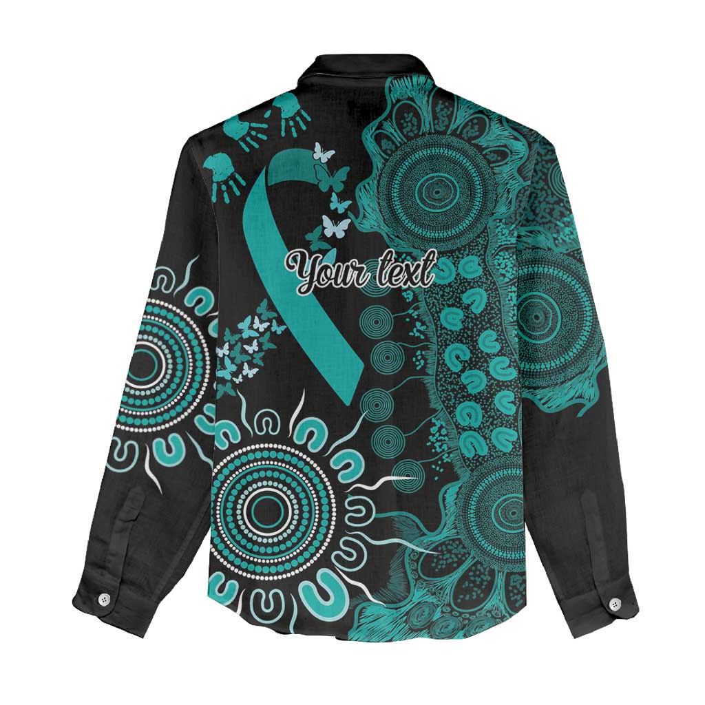 Ovarian Cancer Awareness Personalised Women Casual Shirt Aboriginal Ribbon Dot Painting