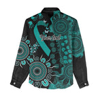 Ovarian Cancer Awareness Personalised Women Casual Shirt Aboriginal Ribbon Dot Painting