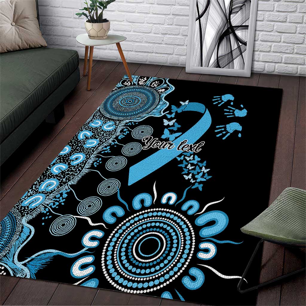 Prostate Cancer Awareness Personalised Area Rug Aboriginal Ribbon Dot Painting