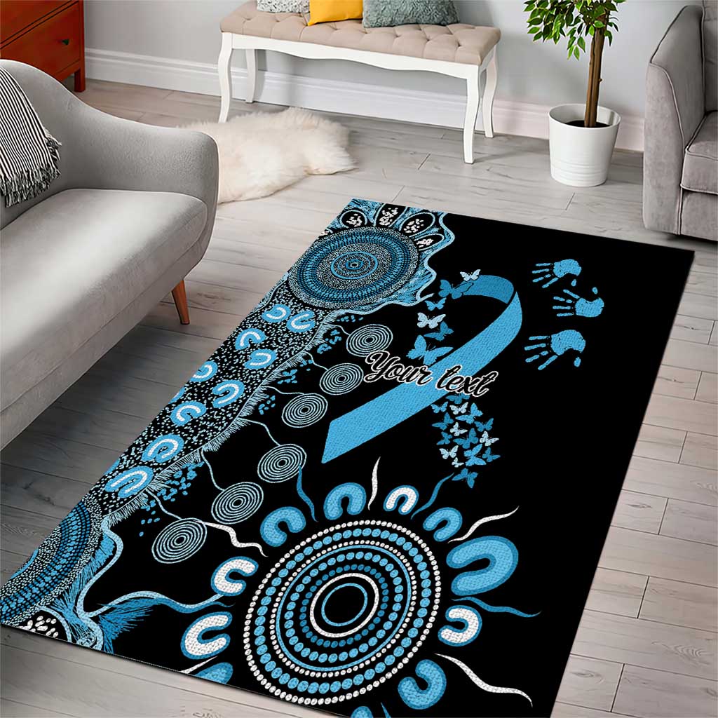 Prostate Cancer Awareness Personalised Area Rug Aboriginal Ribbon Dot Painting