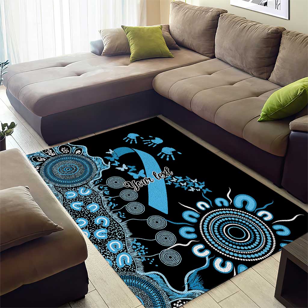 Prostate Cancer Awareness Personalised Area Rug Aboriginal Ribbon Dot Painting