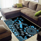 Prostate Cancer Awareness Personalised Area Rug Aboriginal Ribbon Dot Painting