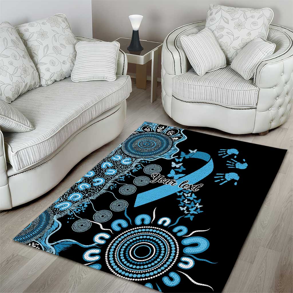 Prostate Cancer Awareness Personalised Area Rug Aboriginal Ribbon Dot Painting