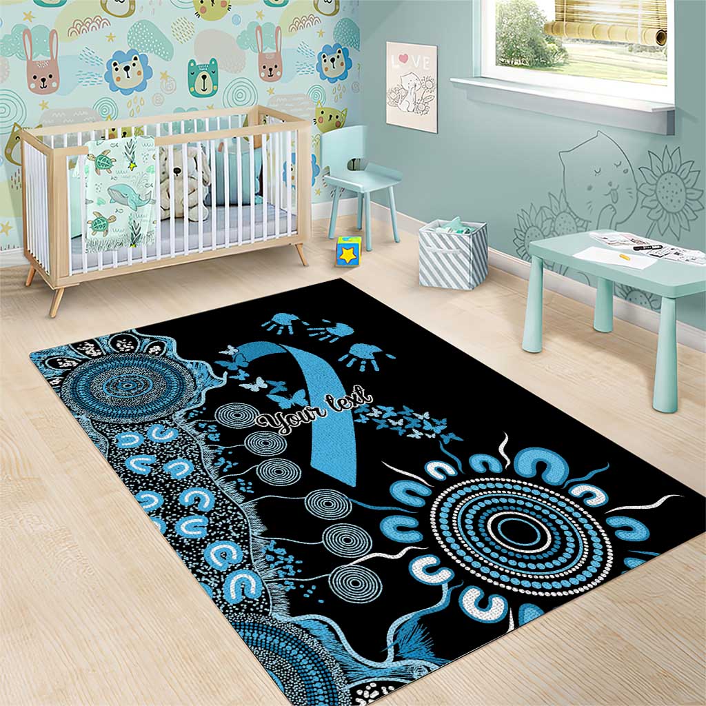 Prostate Cancer Awareness Personalised Area Rug Aboriginal Ribbon Dot Painting