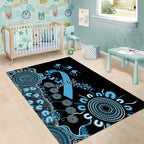 Prostate Cancer Awareness Personalised Area Rug Aboriginal Ribbon Dot Painting