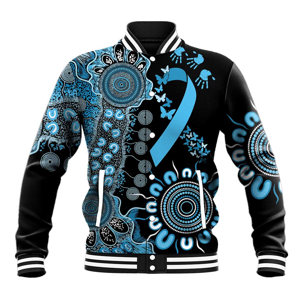 Prostate Cancer Awareness Personalised Baseball Jacket Aboriginal Ribbon Dot Painting
